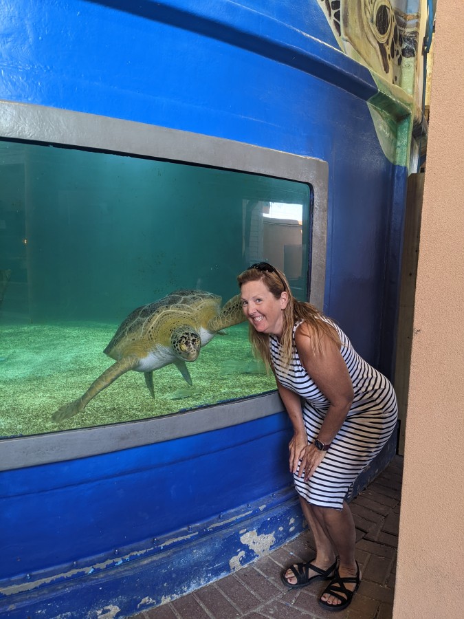 South Padre Island 2022 - Diane and a turtle South Padre Island 2022 - Diane and a turtle